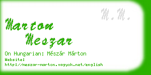 marton meszar business card