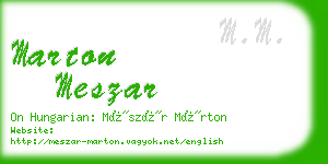 marton meszar business card